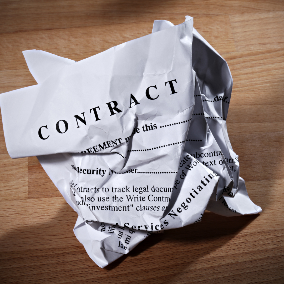 Crumbled up contract