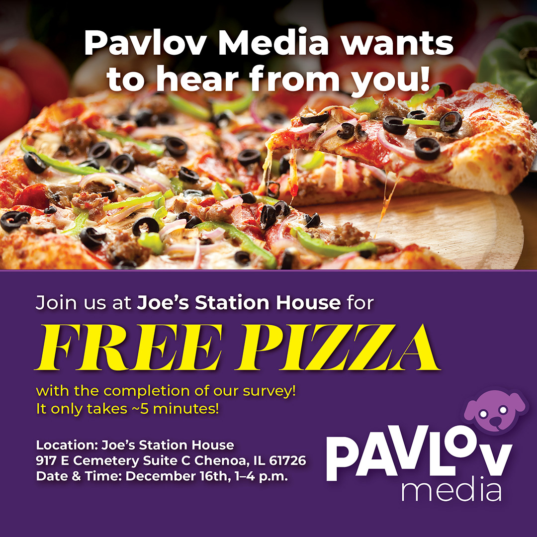 Pavlov Media Gives Away Free Pizza at a Local Restaurant in Chenoa, IL